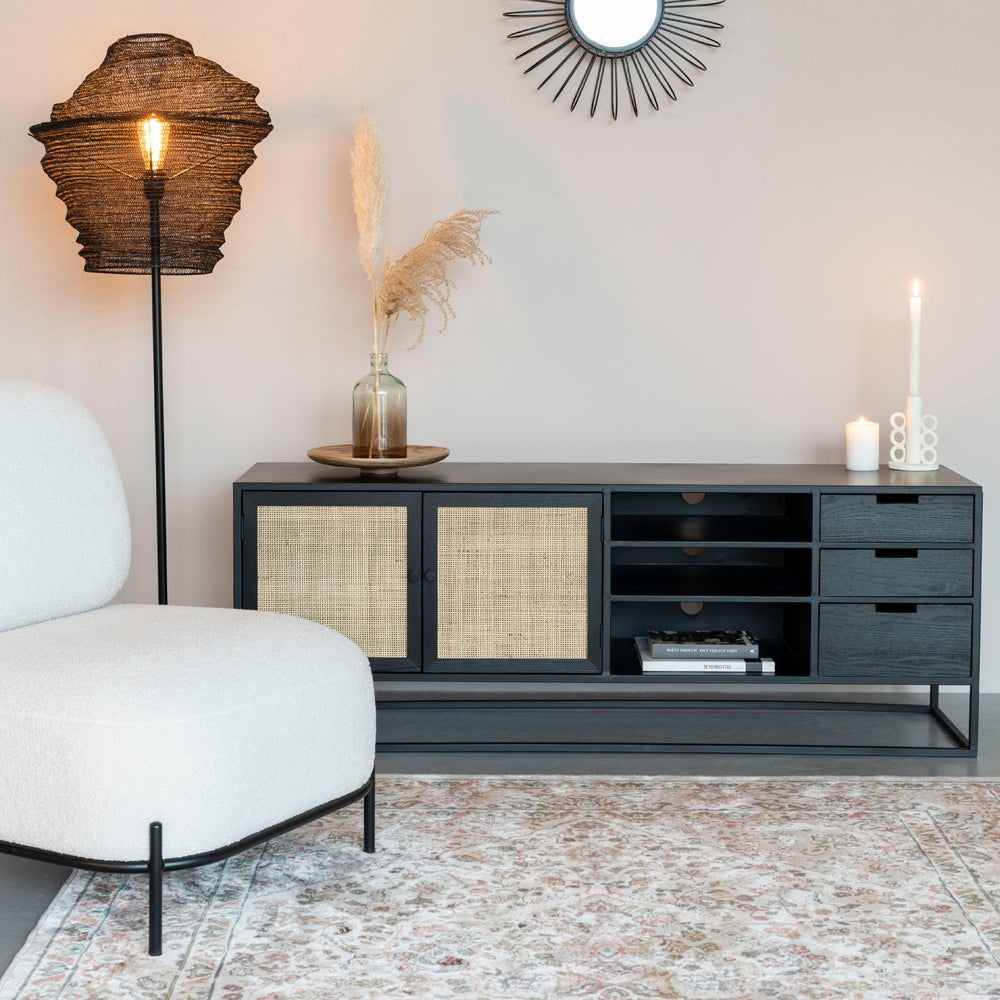 Product photograph of Olivia S Nordic Living Collection Guy Sideboard In Black from Olivia's.