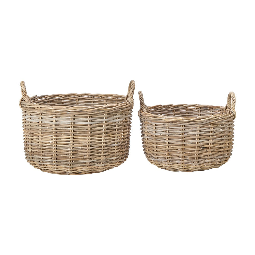 Product photograph of Olivia S Set Of 2 Kobi Log Baskets In Grey from Olivia's