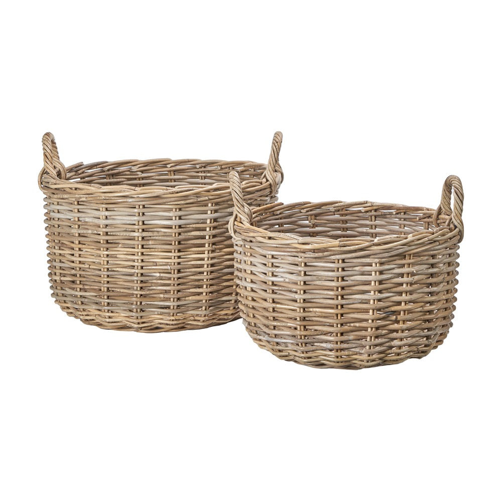 Product photograph of Olivia S Set Of 2 Kobi Log Baskets In Grey from Olivia's.