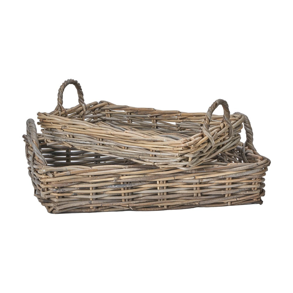 Product photograph of Olivia S Set Of 2 Kobi Tray Baskets In Grey from Olivia's