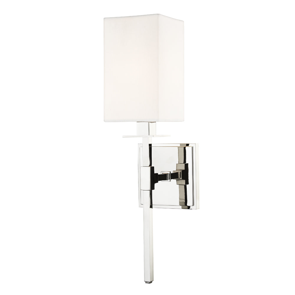 Product photograph of Hudson Valley Lighting Taunton 1 Light Wall Sconce In Polished Nickel from Olivia's