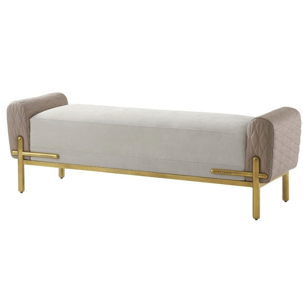 Product photograph of Theodore Alexander Iconic Bench In Leather from Olivia's