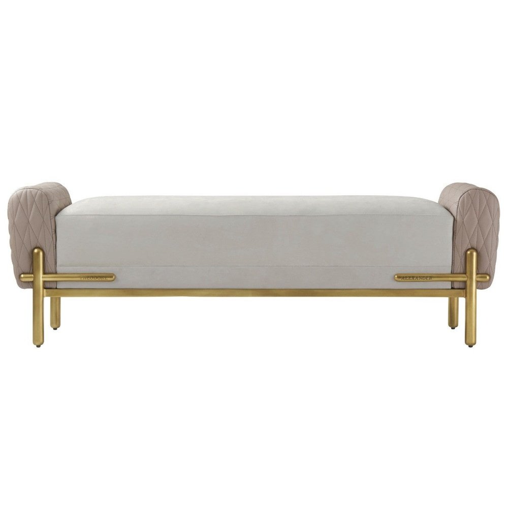 Product photograph of Theodore Alexander Iconic Bench In Leather from Olivia's.