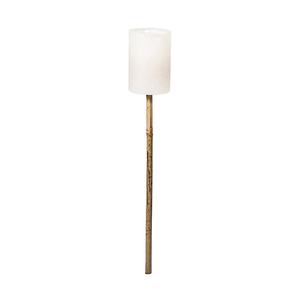 Product photograph of Broste Copenhagen Candle Holder Torch White Metal Bamboo Stick Outlet from Olivia's