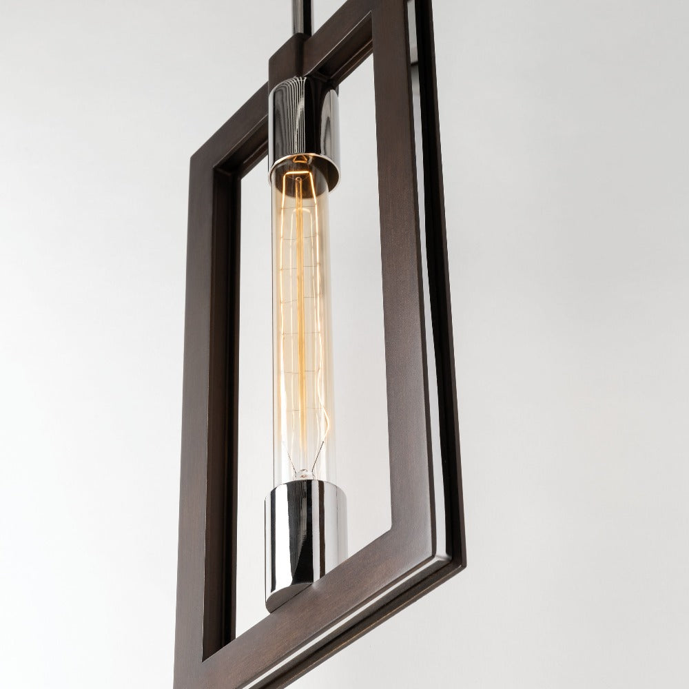 Product photograph of Hudson Valley Lighting Enigma 4 Light Chandelier In Bronze With Polished Stainless from Olivia's.