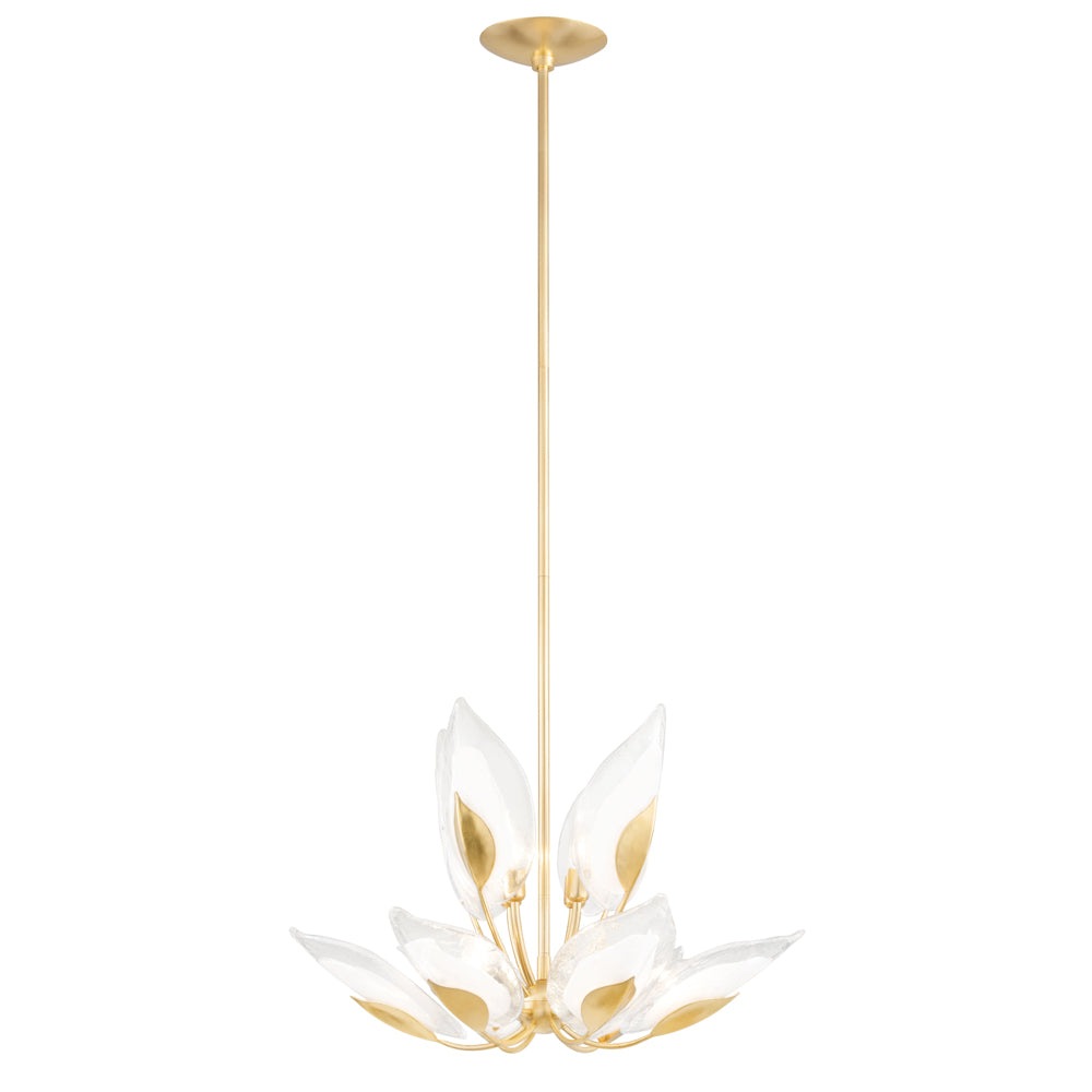Product photograph of Hudson Valley Lighting Blossom Chandelier In Soft Off White Gold Leaf 10 Light from Olivia's