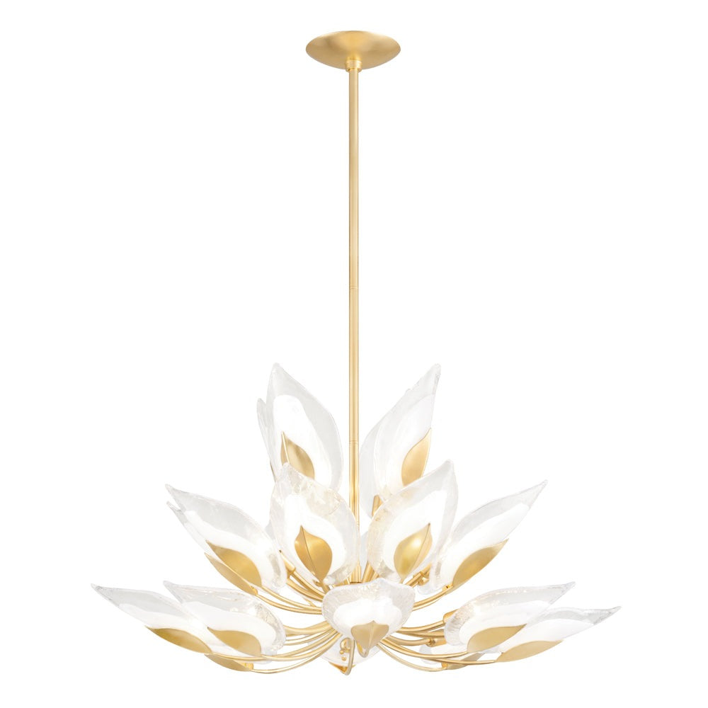 Product photograph of Hudson Valley Lighting Blossom Chandelier In Soft Off White Gold Leaf 10 Light from Olivia's.