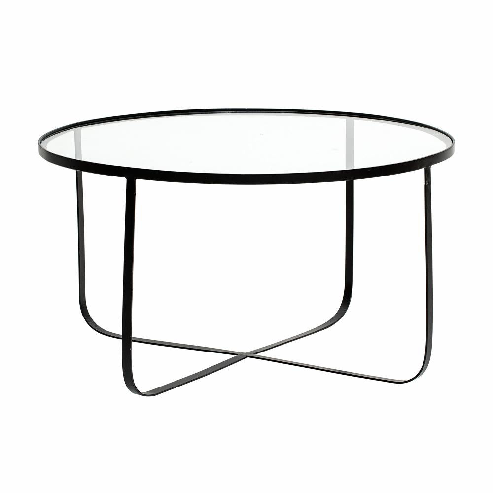 Product photograph of Bloomingville Harper Glass Coffee Table In Black from Olivia's