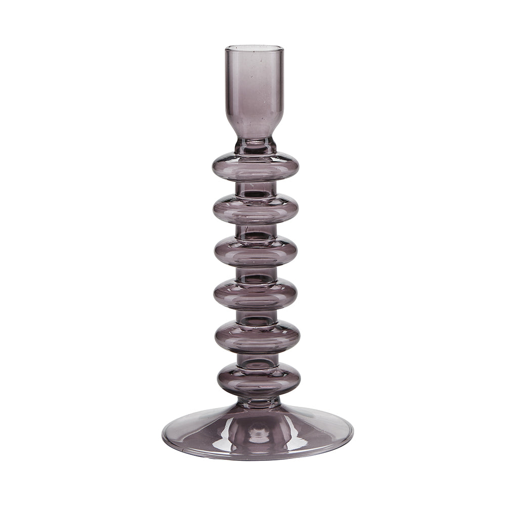 Product photograph of Cozy Living Trio Purple Glass Candle Holder from Olivia's