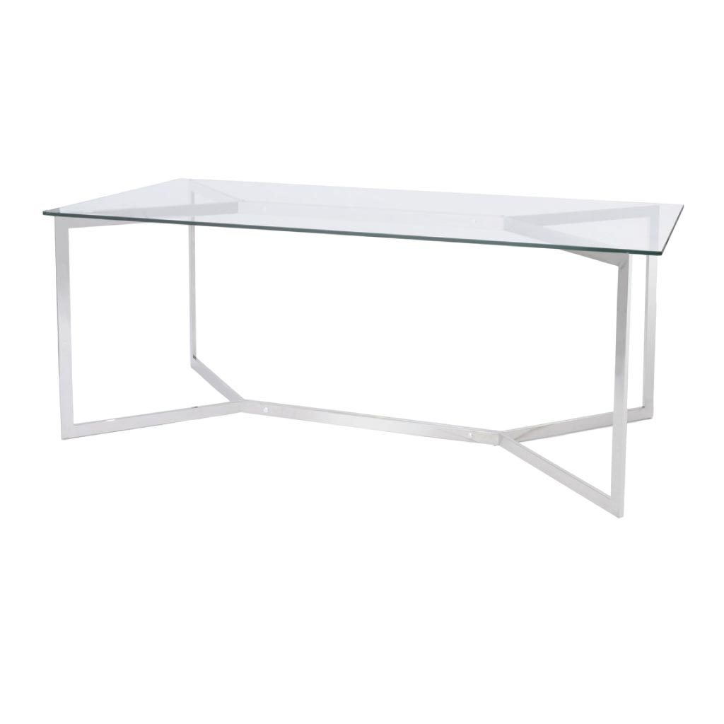 Libra Linton Dining Table Stainless Steel And Glass