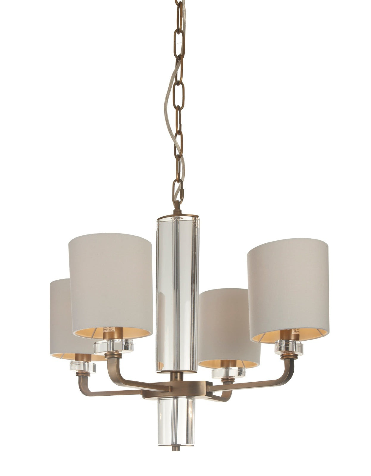Product photograph of Rv Astley Blea Clear Crystal Chandelier Antique Brass Finish from Olivia's