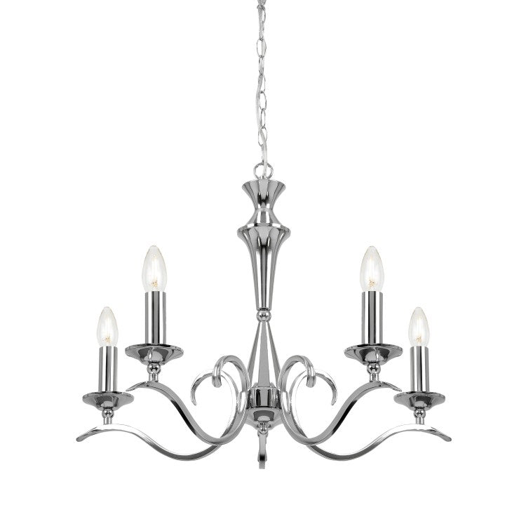 Product photograph of Olivia S Karla 5 Chandelier Chrome from Olivia's