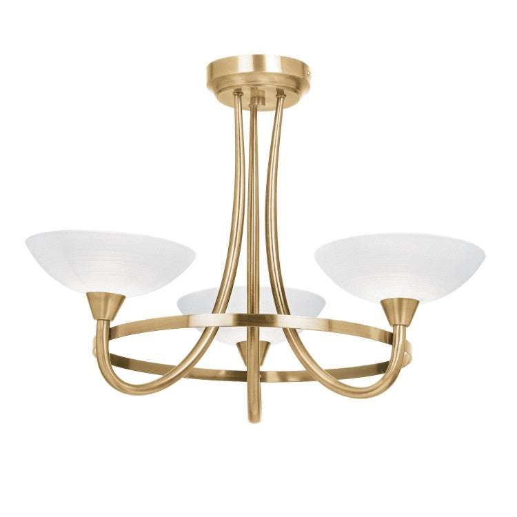 Gallery Interiors Cagney 3 Ceiling Light Antique Brass