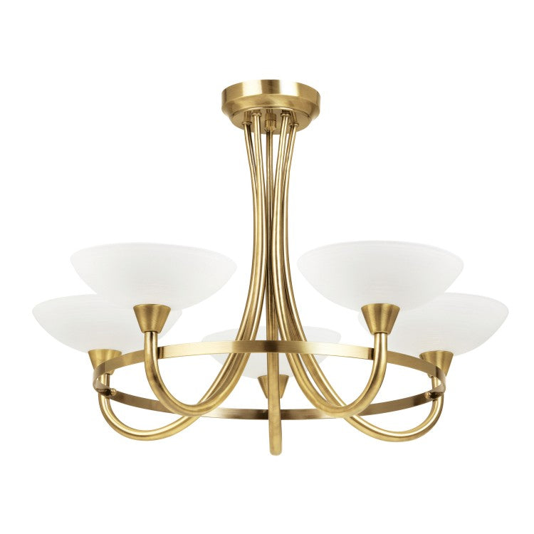 Product photograph of Olivia S Caggie 5 Ceiling Lamp Antique Brass from Olivia's