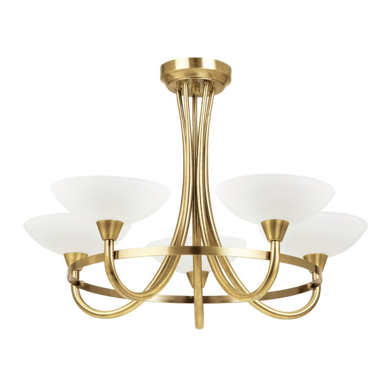 Gallery Interiors Cagney 5 Ceiling Lamp Antique Brass