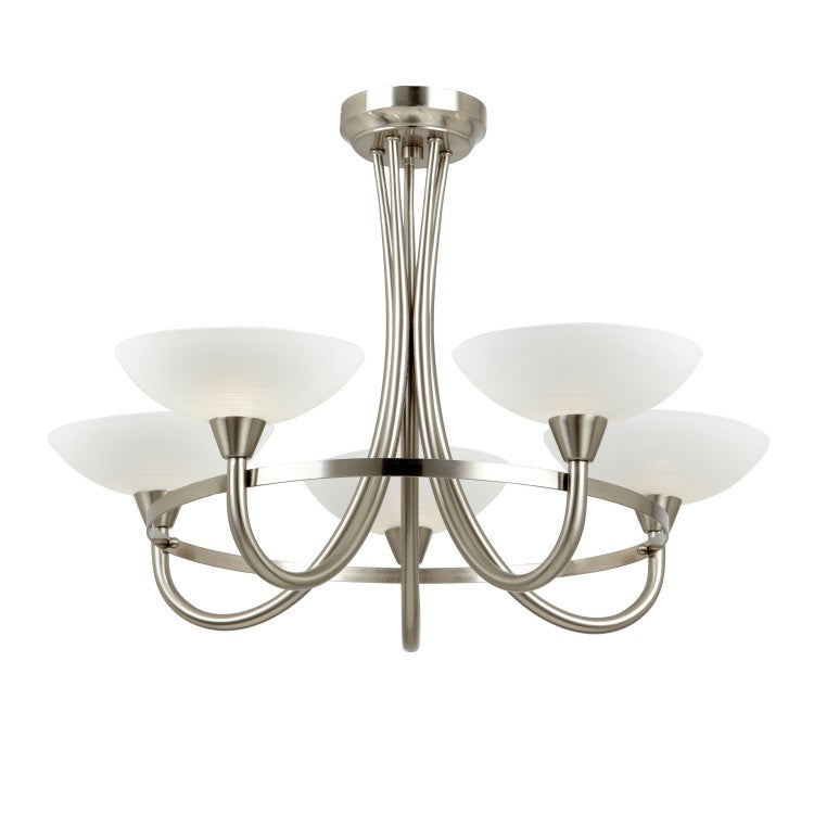 Gallery Interiors Cagney 5 Ceiling Lamp Satin Chrome