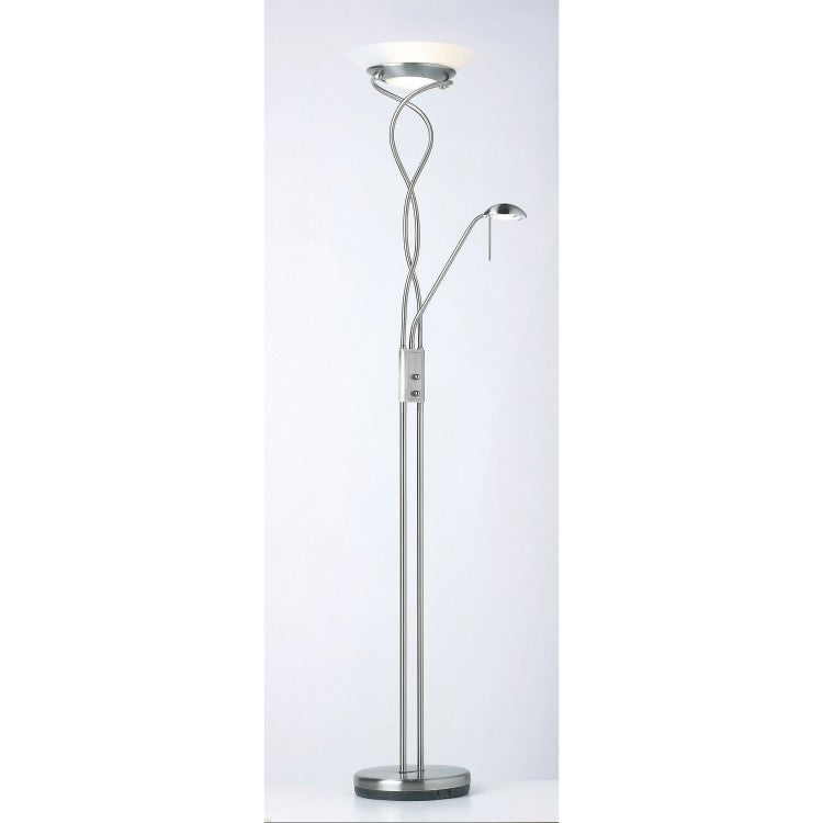 Product photograph of Olivia S Monica Floor Lamp Satin Chrome from Olivia's.