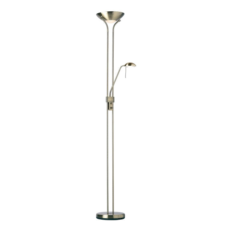 Product photograph of Olivia S Roma Floor Lamp Satin Brass from Olivia's