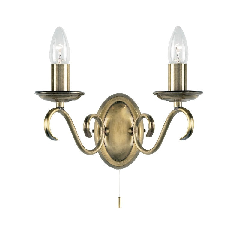 Product photograph of Olivia S Briana Wall Light Antique Brass from Olivia's