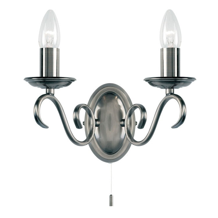 Gallery Interiors Bernice Wall Light Antique Silver