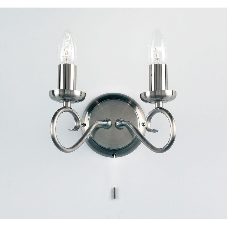 Product photograph of Olivia S Tatum 2 Wall Light Antique Brass from Olivia's.
