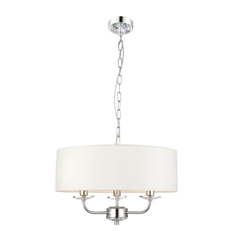 Gallery Interiors Nixon 3 Arm Pendant Light Bright Nickel