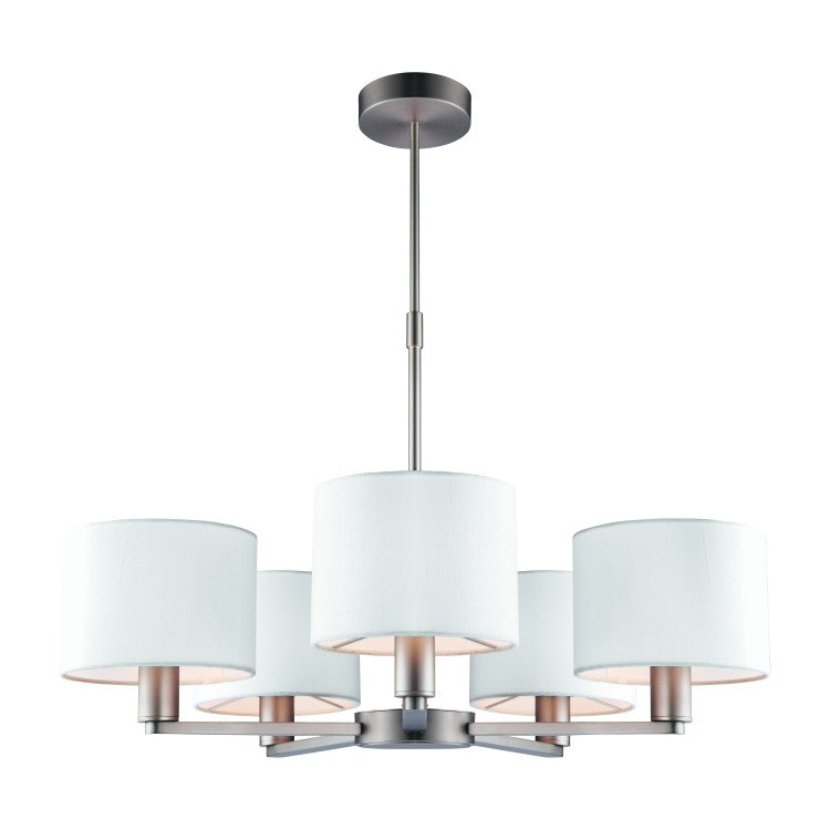 Product photograph of Olivia S Dani Light Small 5 Matt Nickel Pendant from Olivia's