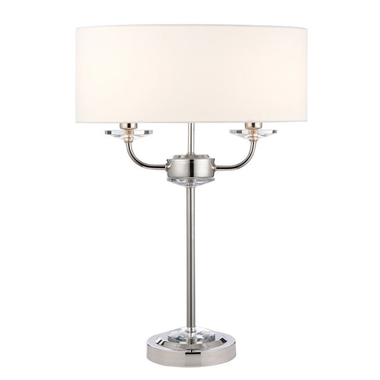 Gallery Interiors Nixon Table Lamp Bright Nickel