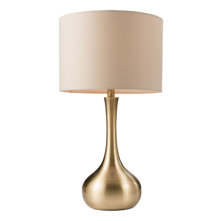 Gallery Interiors Piccadilly Table Lamp Brass Taupe Outlet Brass Taupe