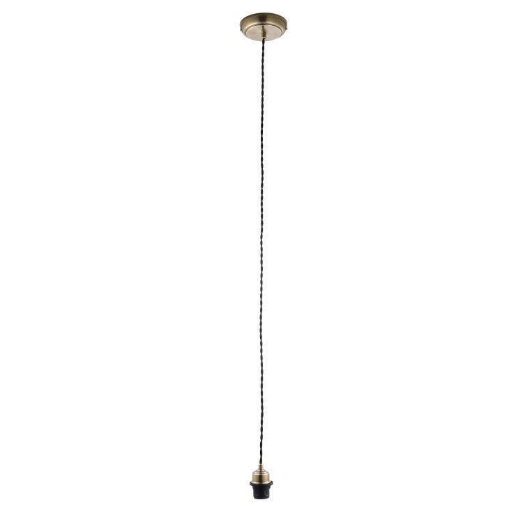 Gallery Interiors Cable Pendant Light Set Flex Antique Brass