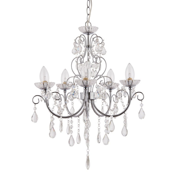 Product photograph of Olivia S Tessa Chandelier White 5 Light from Olivia's