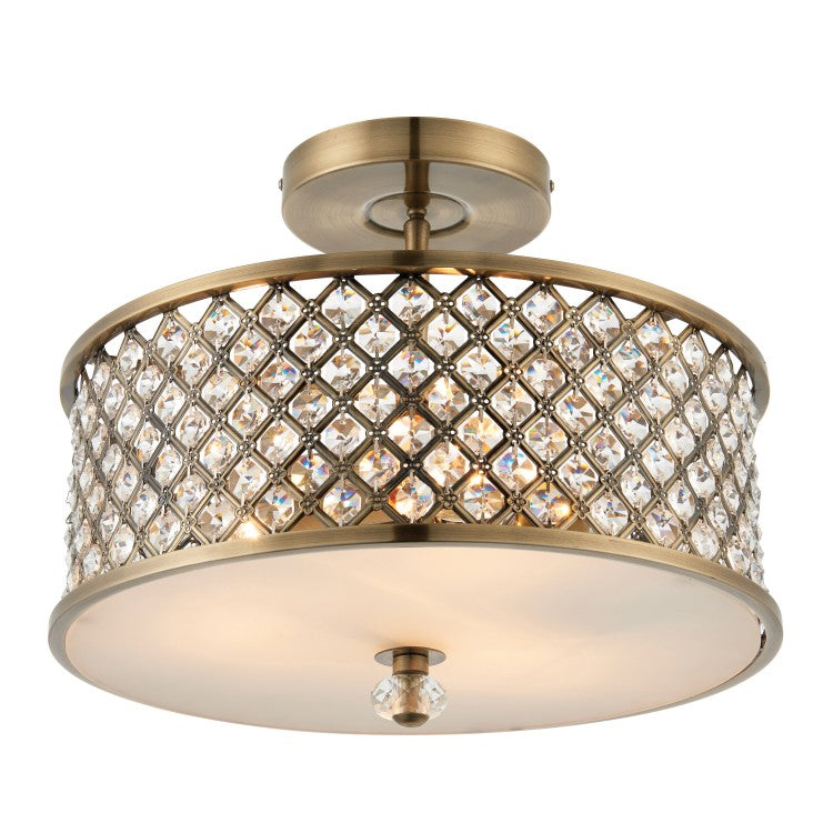Product photograph of Olivia S Hunter Ceiling Lamp Antique Brass from Olivia's