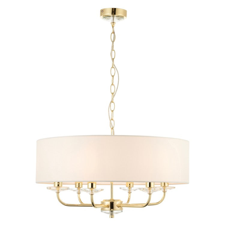 Product photograph of Olivia S Nyla 6 Pendant Light Brass from Olivia's