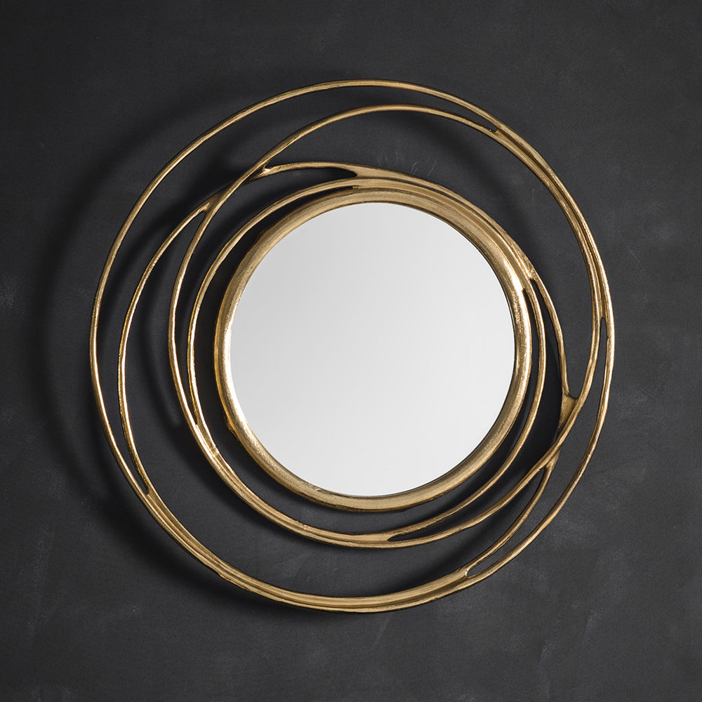 Product photograph of Gallery Interiors Allende Mirror Satin In Gold from Olivia's.