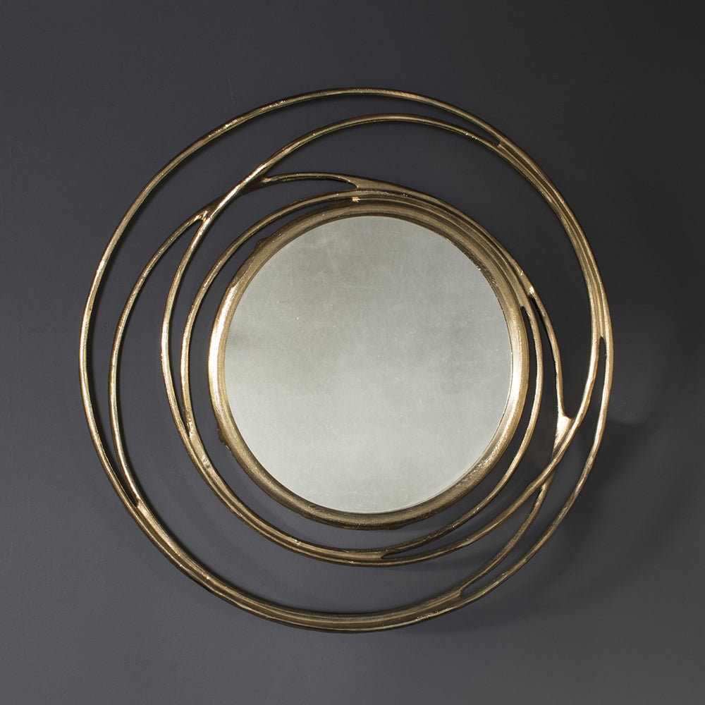 Product photograph of Gallery Interiors Allende Mirror Satin In Gold from Olivia's.