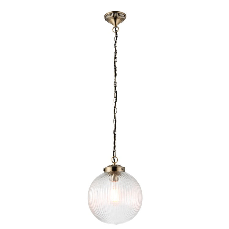 Gallery Interiors Brydon Small Clear Glass Pendant Light Outlet
