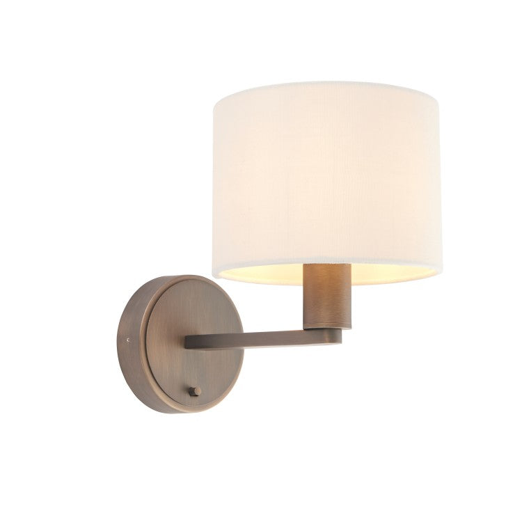 Gallery Interiors Daley Wall Light Bronze Marble Faux Silk