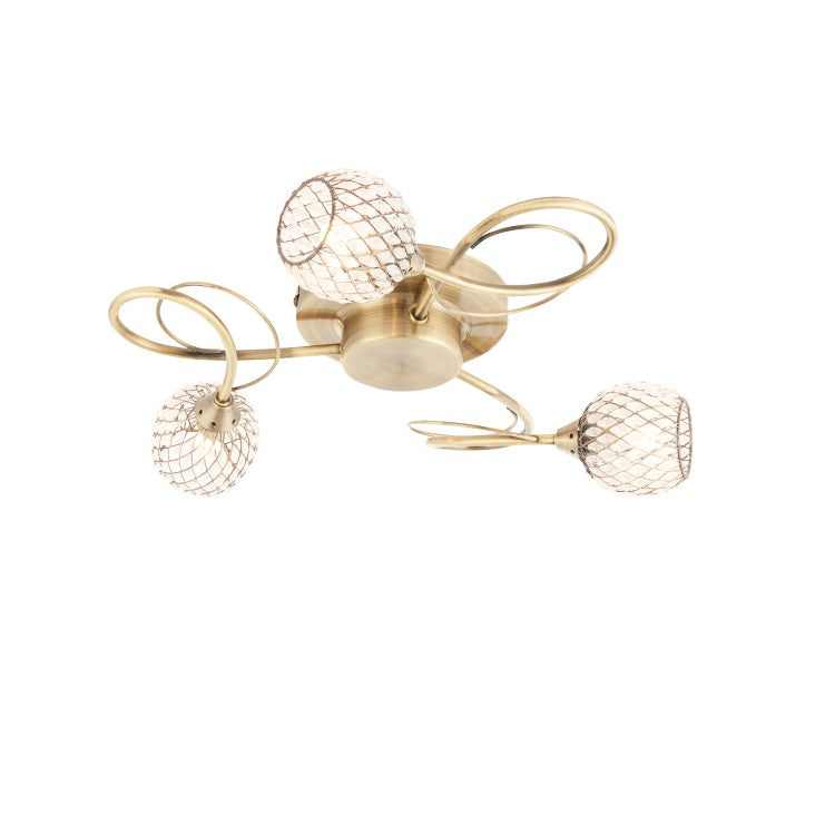 Product photograph of Olivia S Adalee 3 Ceiling Light Antique Brass from Olivia's