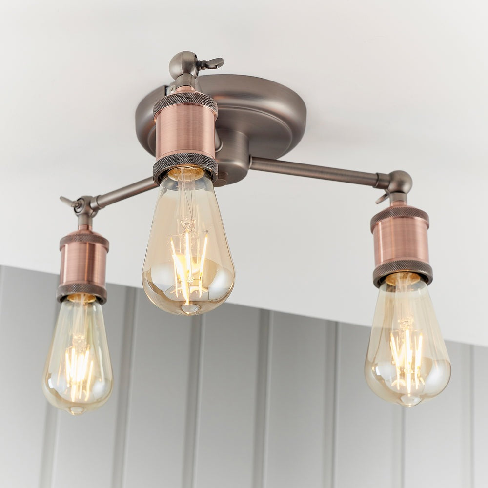 Product photograph of Gallery Interiors Hal 3 Ceiling Light In Bronze from Olivia's.