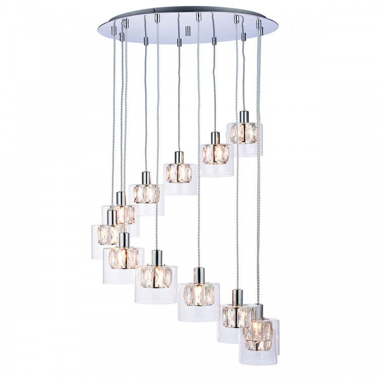 Product photograph of Olivia S Veda Drop Pendant Light Chrome 12 from Olivia's