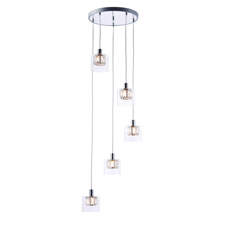 Product photograph of Olivia S Veda Drop Pendant Light Chrome 12 from Olivia's.