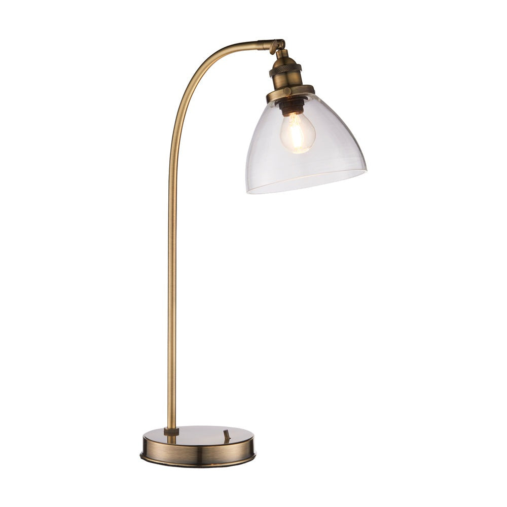 Product photograph of Gallery Interiors Hansen Table Lamp In Antique Brass from Olivia's