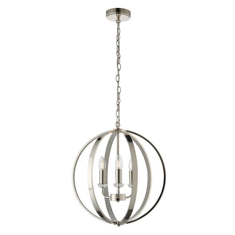 Gallery Interiors Ritz Pendant Light Silver 3