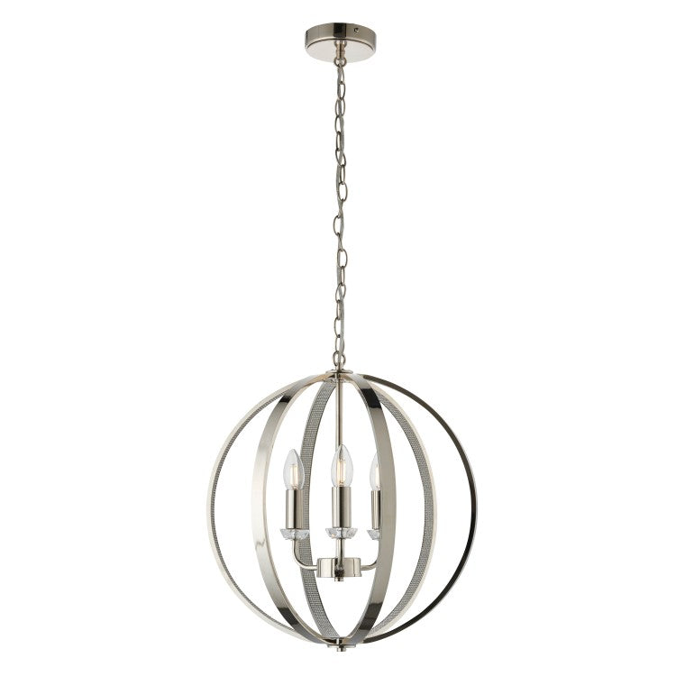 Product photograph of Gallery Interiors Ritz Pendant Light Silver 6 from Olivia's