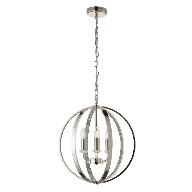 Product photograph of Gallery Interiors Ritz 6 Silver Pendant Light Outlet Silver 6 from Olivia's