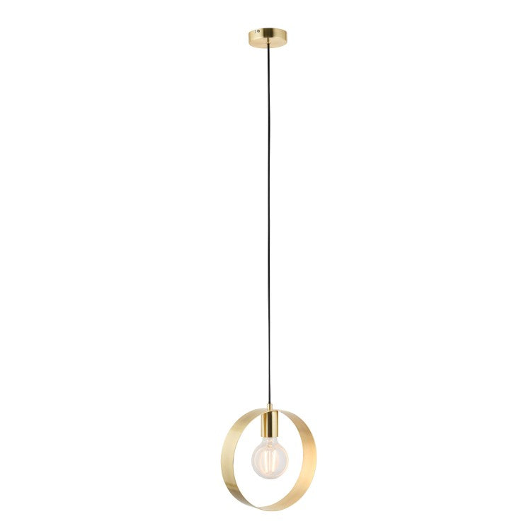 Gallery Interiors Hoop Pendant Light In Brushed Brass Outlet