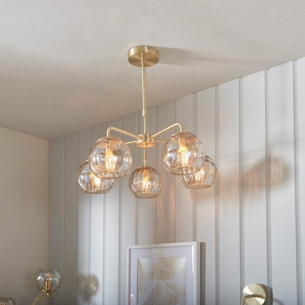 Product photograph of Gallery Interiors Dimple 5 Pendant Light from Olivia's.