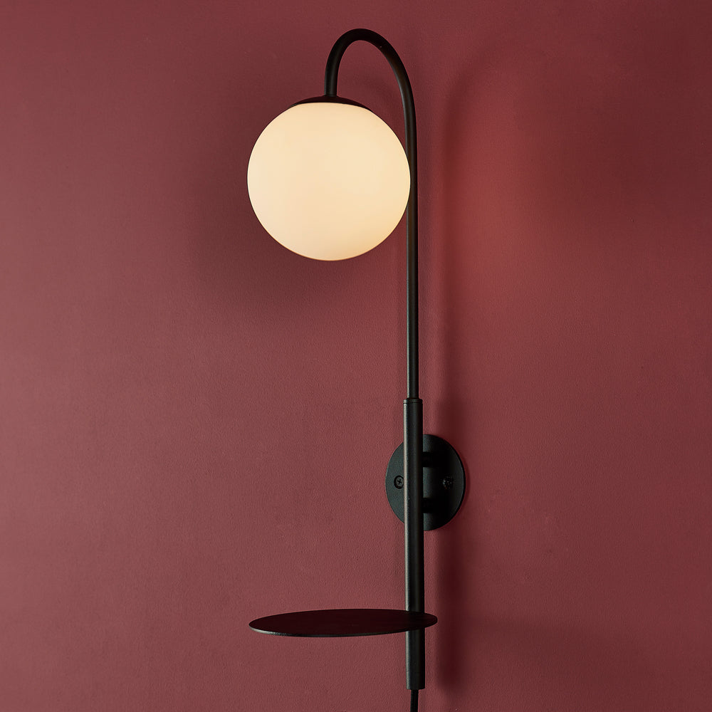 Product photograph of Olivia S Ayla Wall Light In Black from Olivia's.