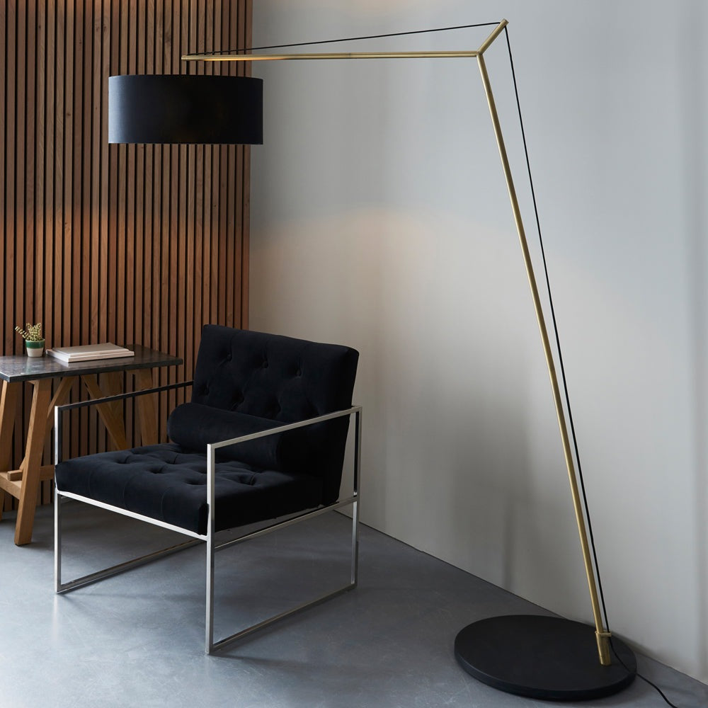 Product photograph of Olivia S Alva Floor Lamp In Antique Brass from Olivia's.