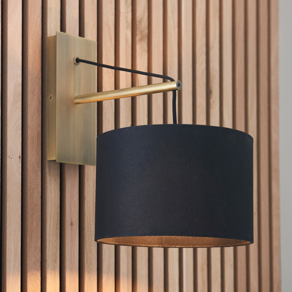 Product photograph of Olivia S Alva Wall Light In Antique Brass from Olivia's.